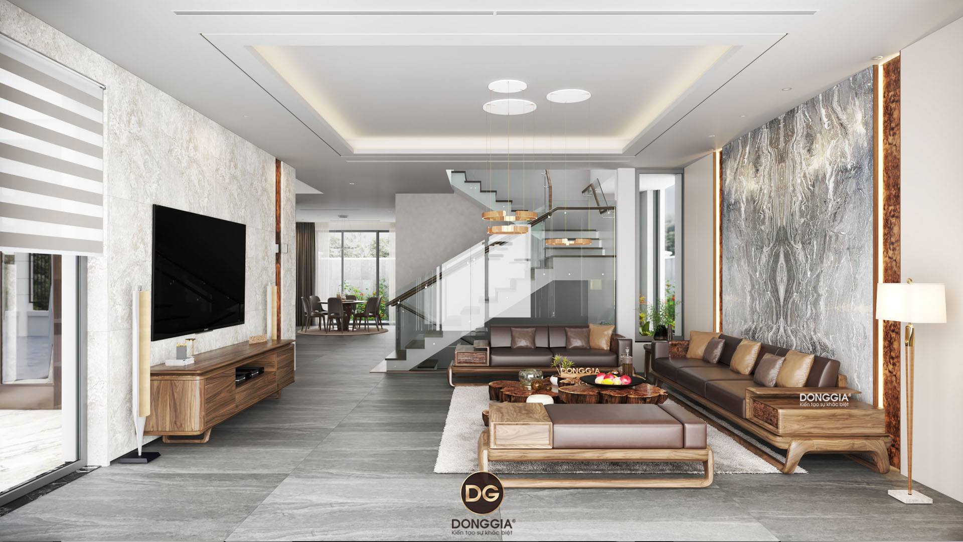 39 Mẫu thiết kế nội thất phòng khách chung cư đẹp, hiện đại | An Lộc